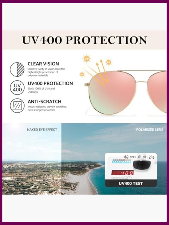 Polarized Aviator Sunglasses with Metal Frame and UV Protection main image 7